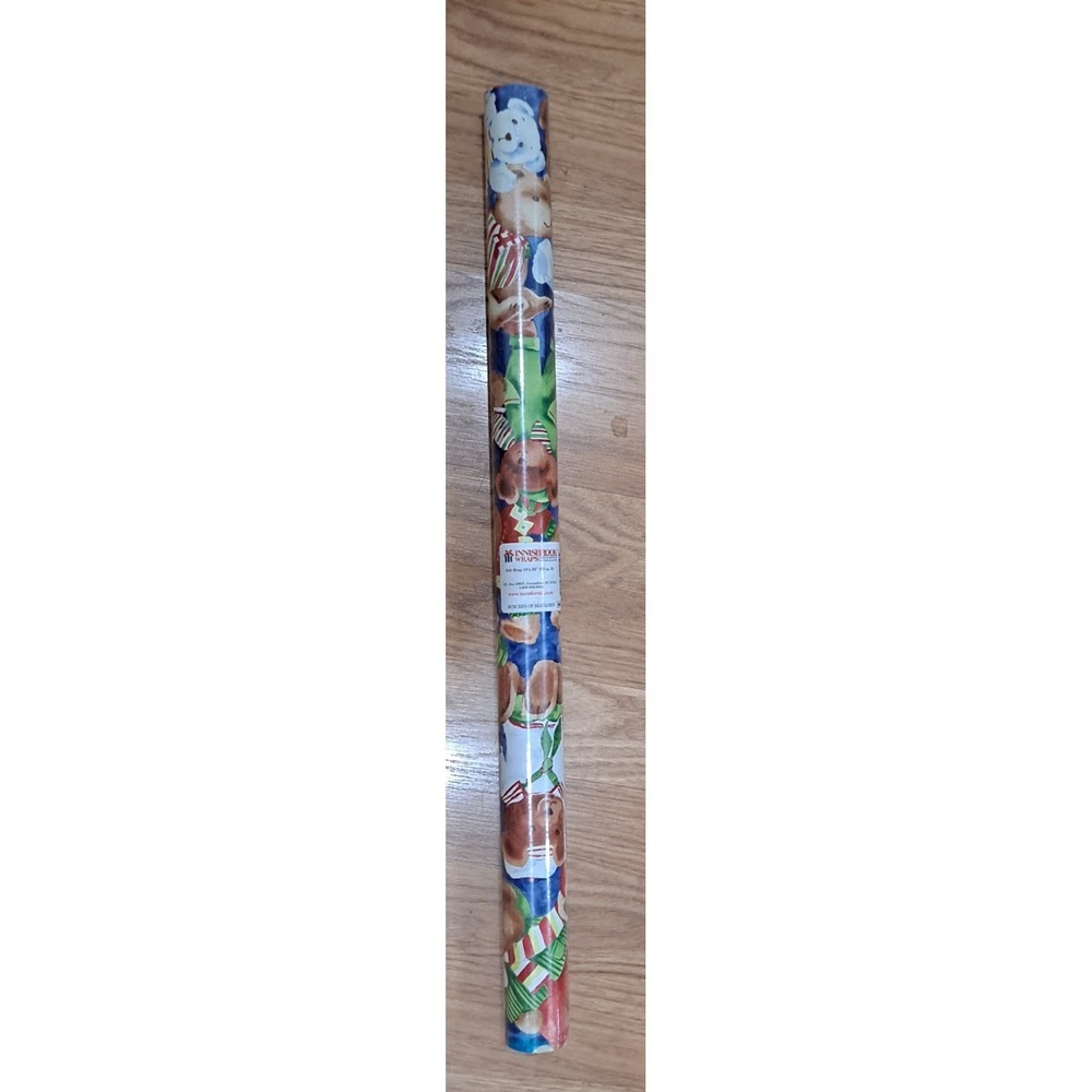 Innisbrook Wrapping Paper Hop To It 18 Foot x 24 Inches Bunches Of Bears Rev.NEW